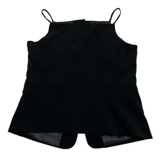 Christian Lacroix Top Womens 8 Black Crepe Strappy Vest Button Front Classic - Picture 2 of 10